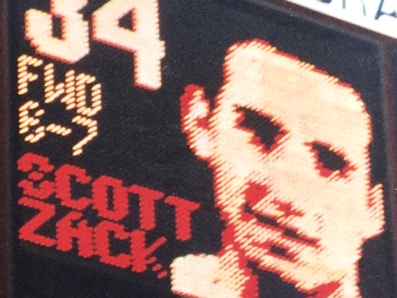 Scott Zack, number 34, on the Ohio State scoreboard